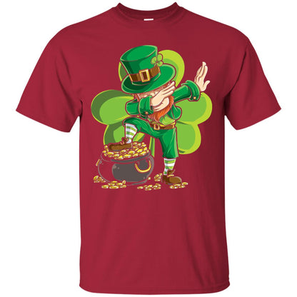 Dabbing Leprechaun St Patricks Day T-shirt Cardinal