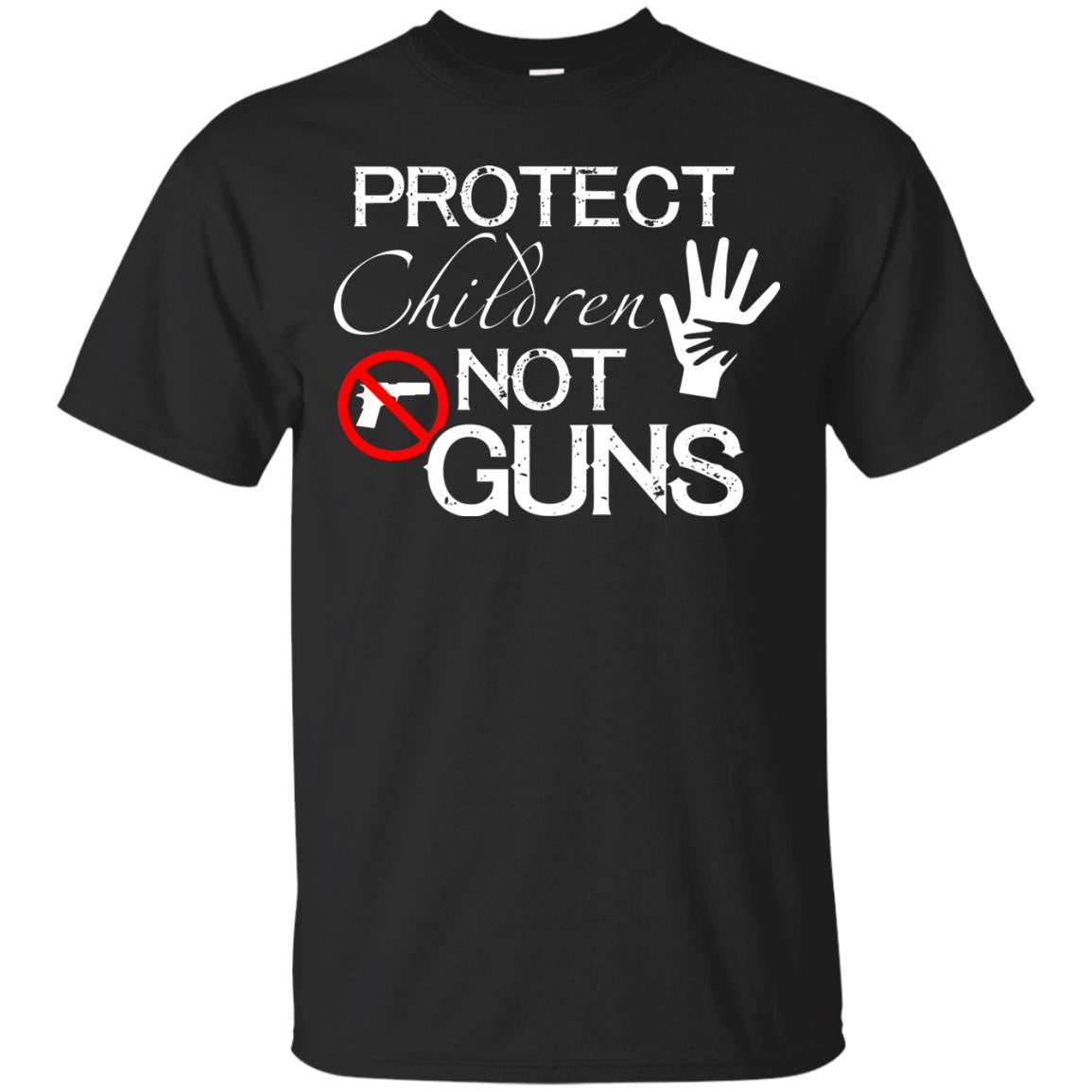 Anti Gun T-shirt Protect Children Not Gun Black