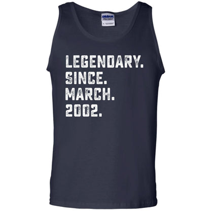 Legendary Since March 2002 16th Years Old Birthday T-shirt Navy