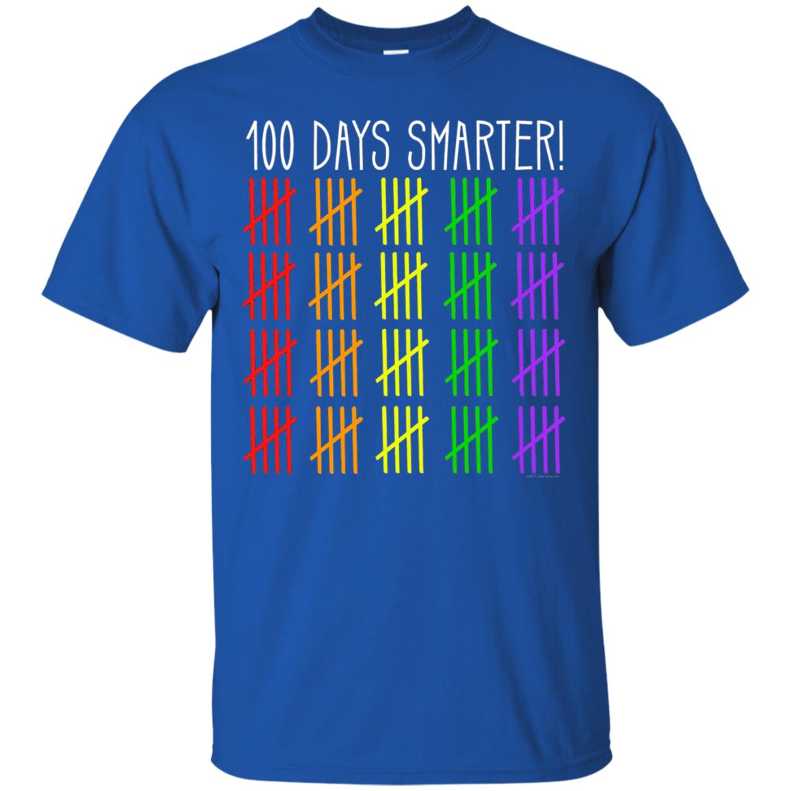 Kids T-shirt 100 Days Smarter Counting Hash Marks Days Of School Royal