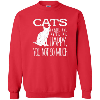 Cat Lover T-shirt Cats Make Me Happy You Not So Much Red