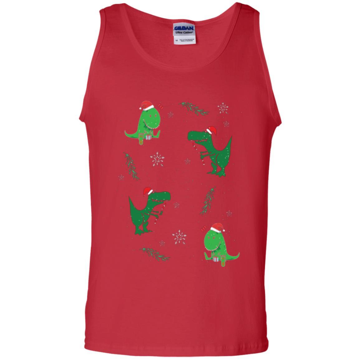 Funny Christmas T-shirt Merry Christmas Dinosaur Red