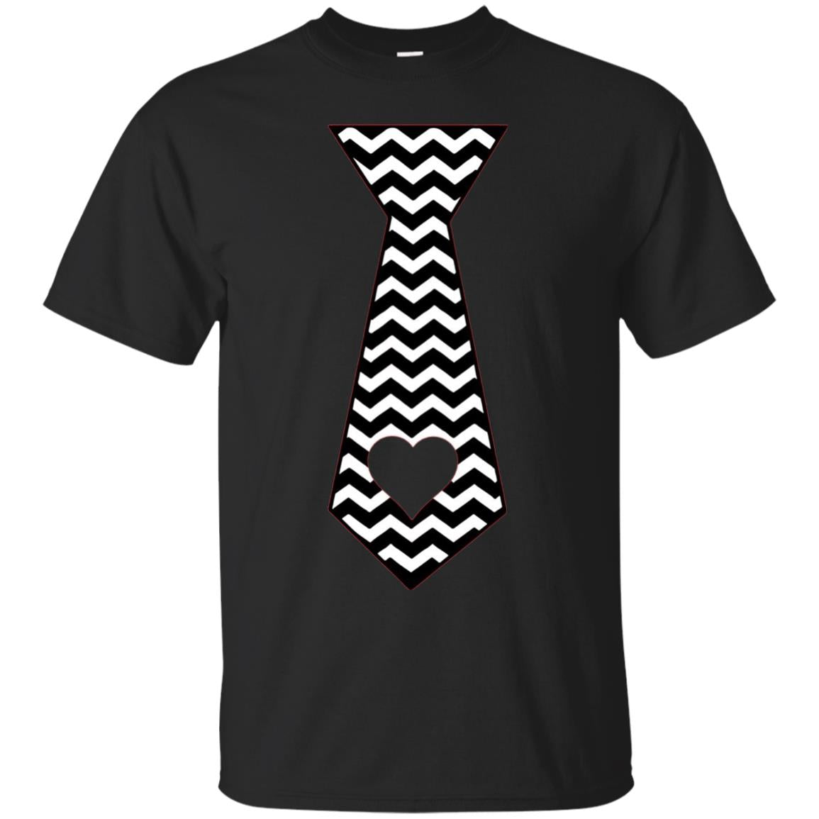 Valentines Day T-shirt Tie Heart Black