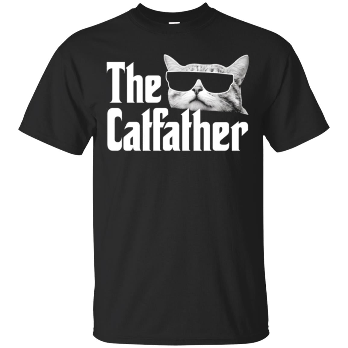 Funny Gift Shirt For Cat Daddy The Catfather T-shirt Black