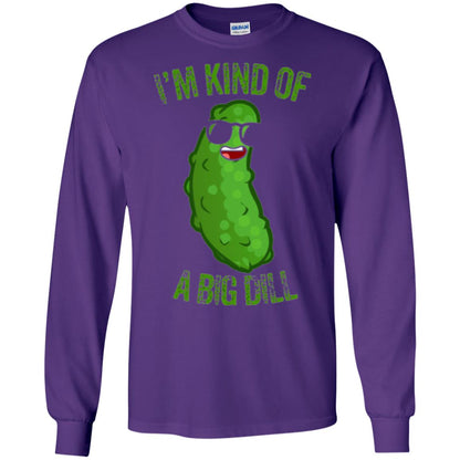 Funny Pickle T-shirt I_m Kind Of A Big Dill Purple