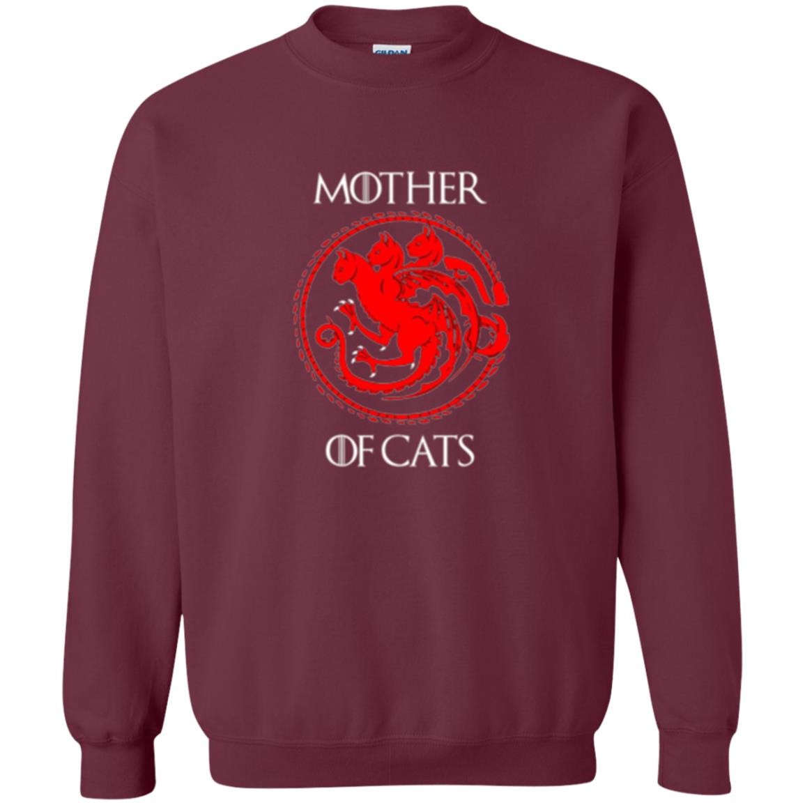 Cat Lovers T-shirt Mother Of Cat Maroon