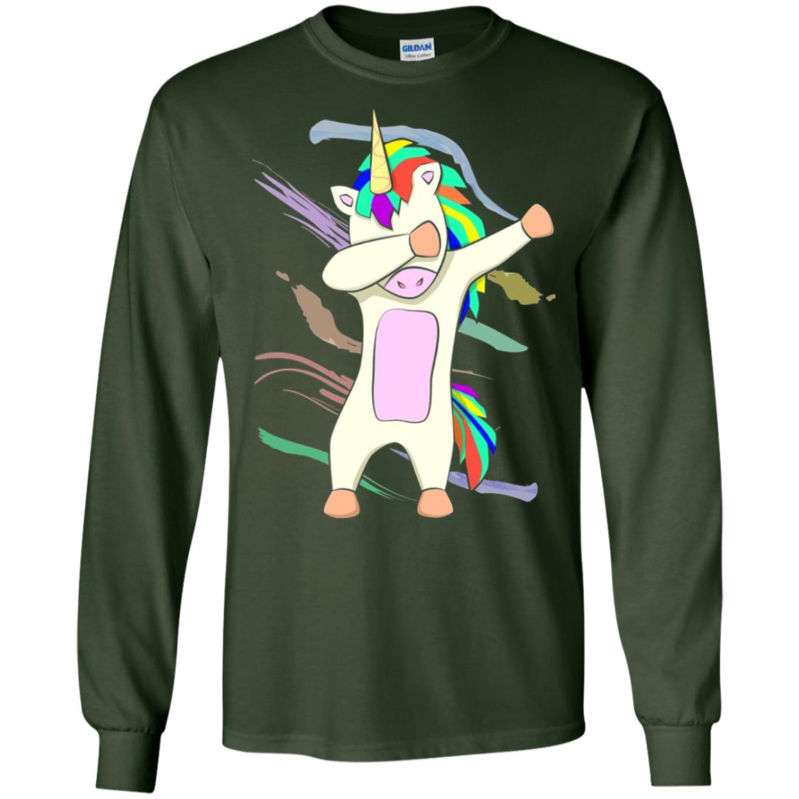 Magical Dabbing Unicorn Funny T-shirt Forest Green
