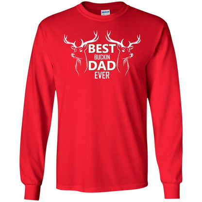 Best Buckin_ Dad Ever Daddy Shirt For Father_s Day Red
