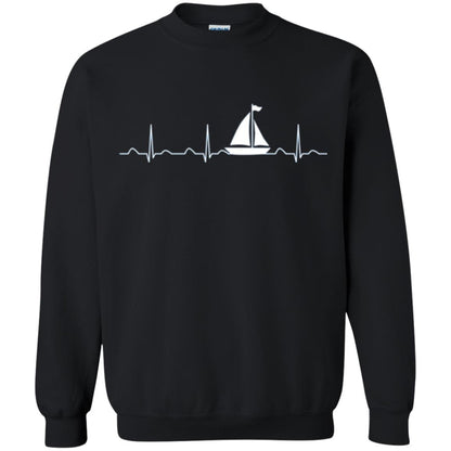 Boating Sailor T-shirt Heartbeat Black