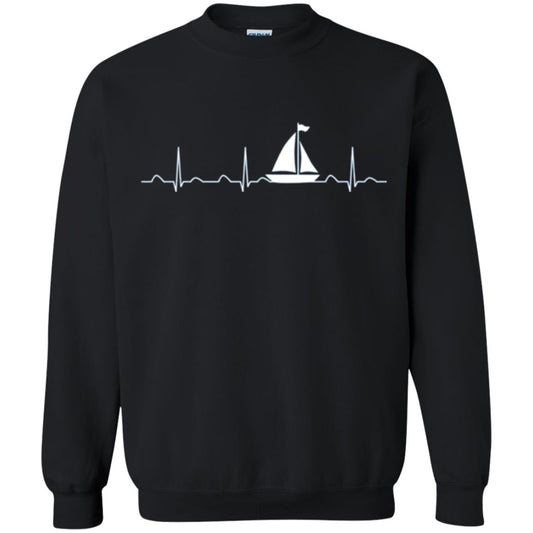 Boating Sailor T-shirt Heartbeat Black