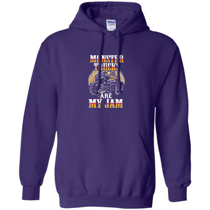 Funny Trucker T-shirt Monster Truck Are My Jam Purple
