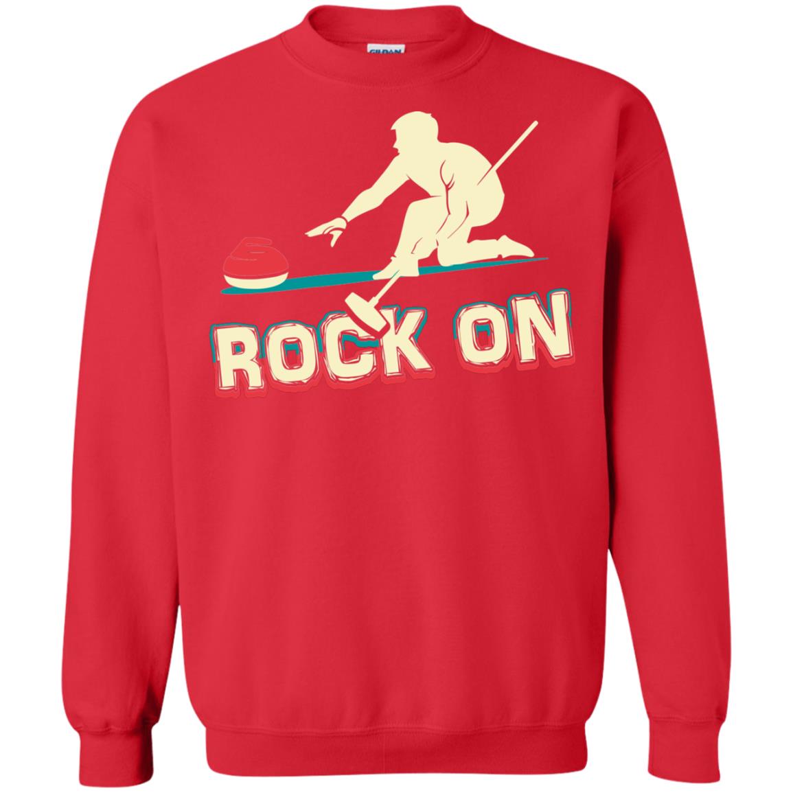 Curling Winter Lover T-shirt Rock On Curling Winter Sports Red