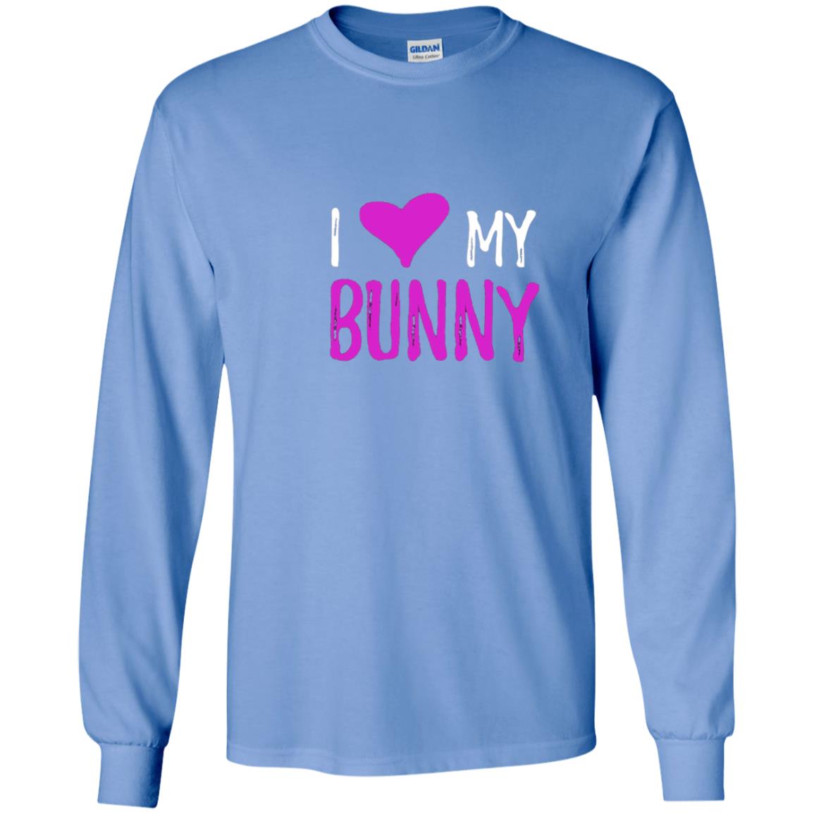 Bunny Rabbit Mom Shirt I Love My Bunny Carolina Blue