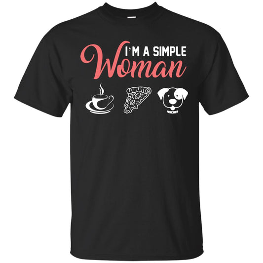 I’m A Simple Woman Love Coffee Pizza And Puppies Gift Shirt For Woman Black