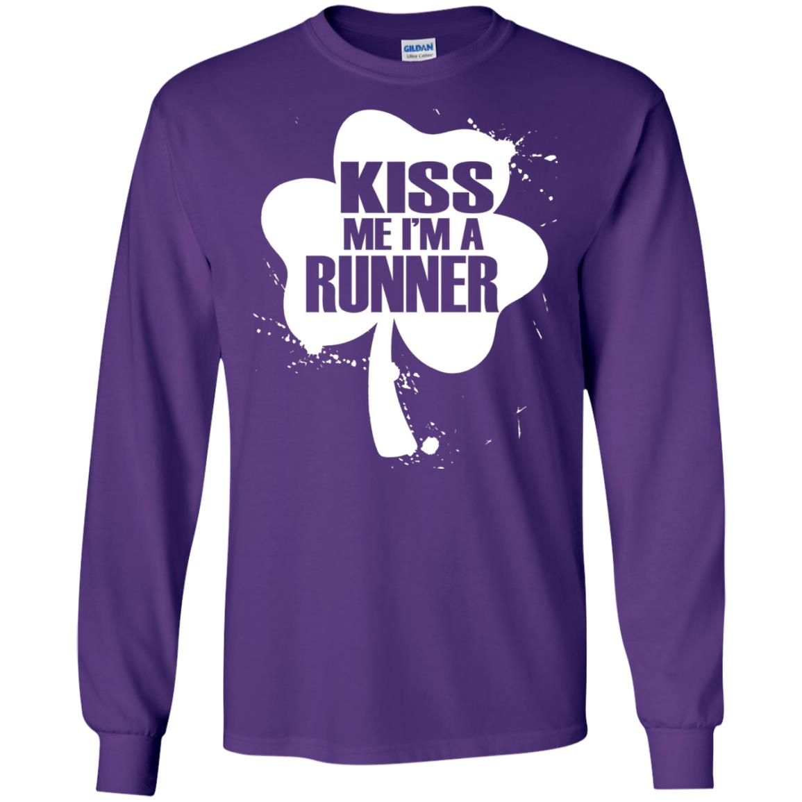 Kiss Me I_m Runner St. Patrick_s Day T-shirt Purple