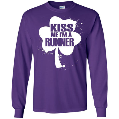 Kiss Me I_m Runner St. Patrick_s Day T-shirt Purple