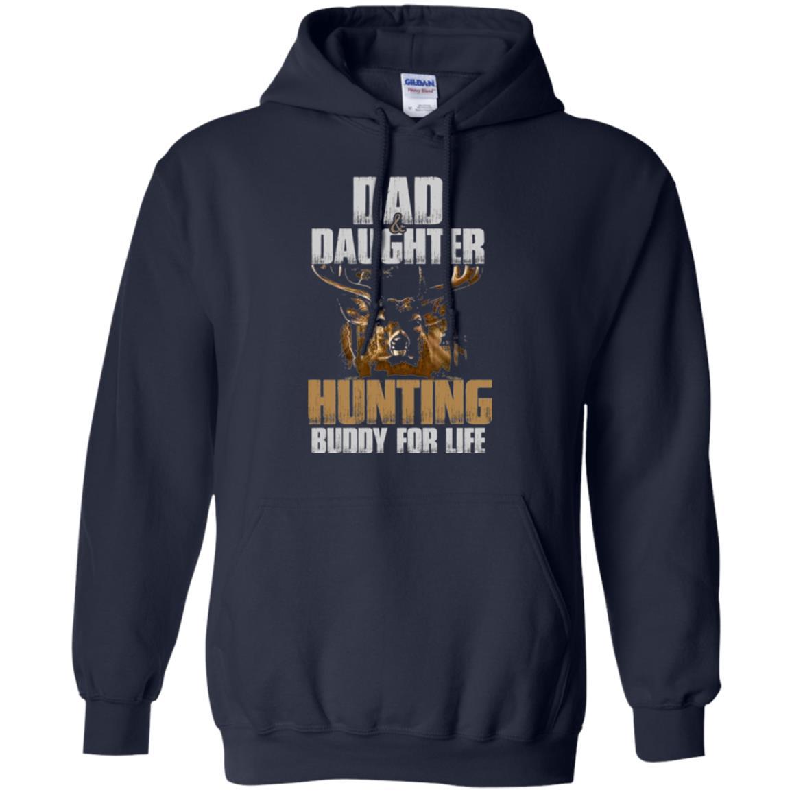 Family Christmas T-shirt Dad And Daughter Hunting Buddy For Life Navy