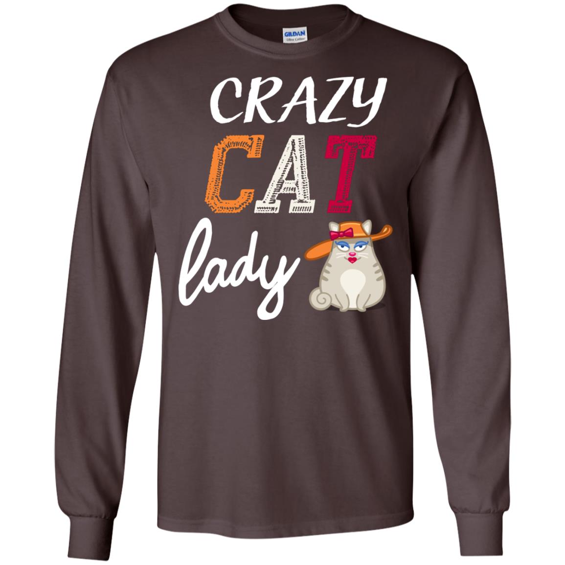 Crazy Cat Lady Chicken Shirt For Girls Womens Dark Chocolate