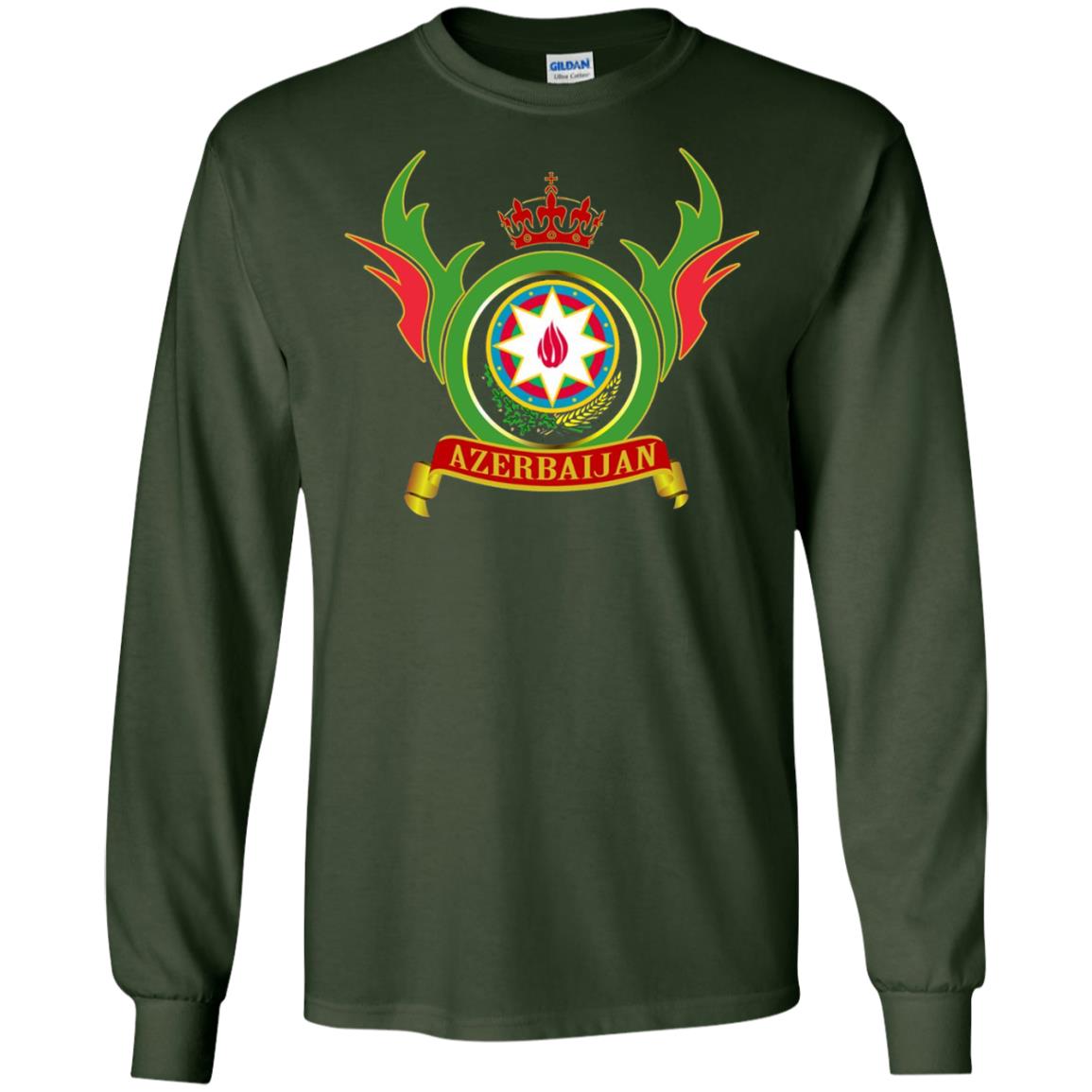 Azerbaijan Arms Coat Flag T-shirt Forest Green
