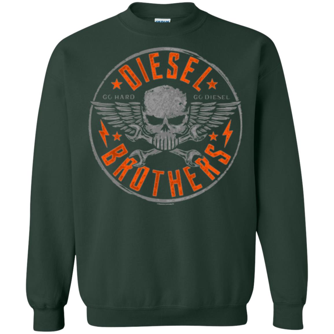 Skull Cross Wrench T-shirt Diesel Brothers Go Hard Go Diesel Forest Green