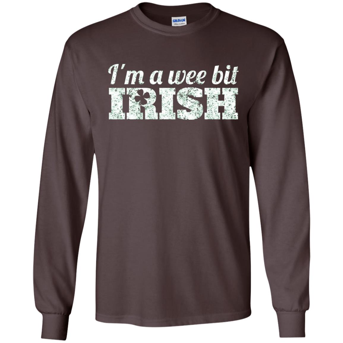 I_m Wee Bit Irish Funny Irish Heritage St Paddy_s Day T-shirt Dark Chocolate