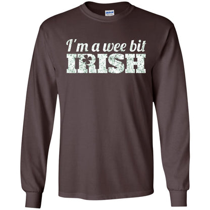 I_m Wee Bit Irish Funny Irish Heritage St Paddy_s Day T-shirt Dark Chocolate