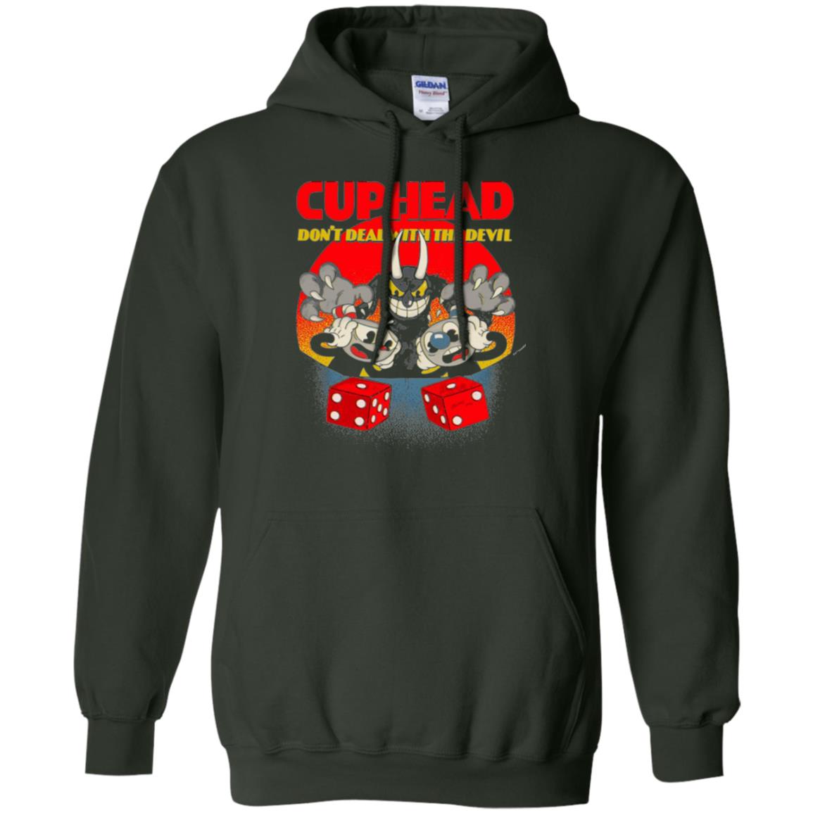 Video Game T-shirt Cuphead And Mugman Devil_s Dice Forest Green