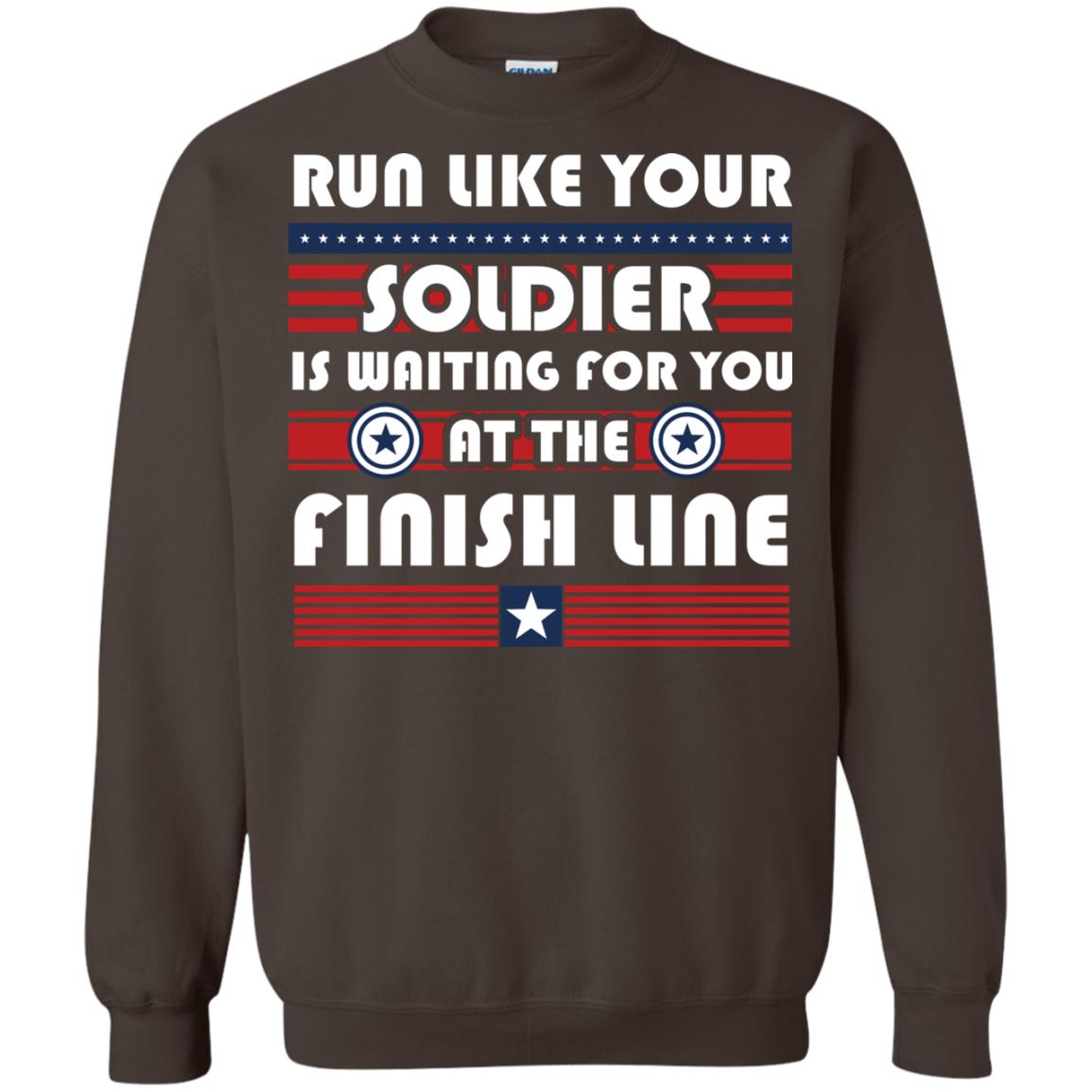Soldier T-shirt Run Like Your Soldier Is Waiting For You At The Finish Line Dark Chocolate