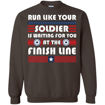 Soldier T-shirt Run Like Your Soldier Is Waiting For You At The Finish Line Dark Chocolate
