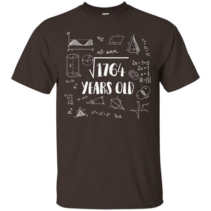 Square Root Of 1764 42nd Birthday 42 Years Old Math T-shirt Dark Chocolate