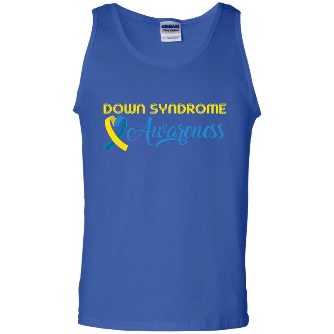 Yellow And Blue Ribbons Down Syndrome Awareness T-shirt Royal