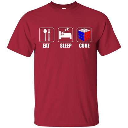 Rubik Lover T-shirt Eat Sleep Cube T-shirt Cardinal