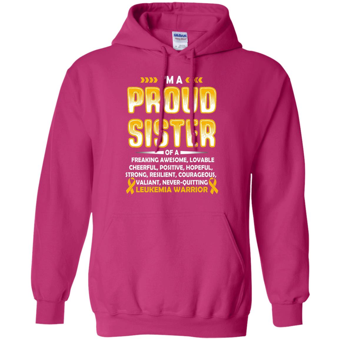 Leukemia Warrior Cancer T-shirt I_m A Proud Sister Of Leukemia Warrior Heliconia