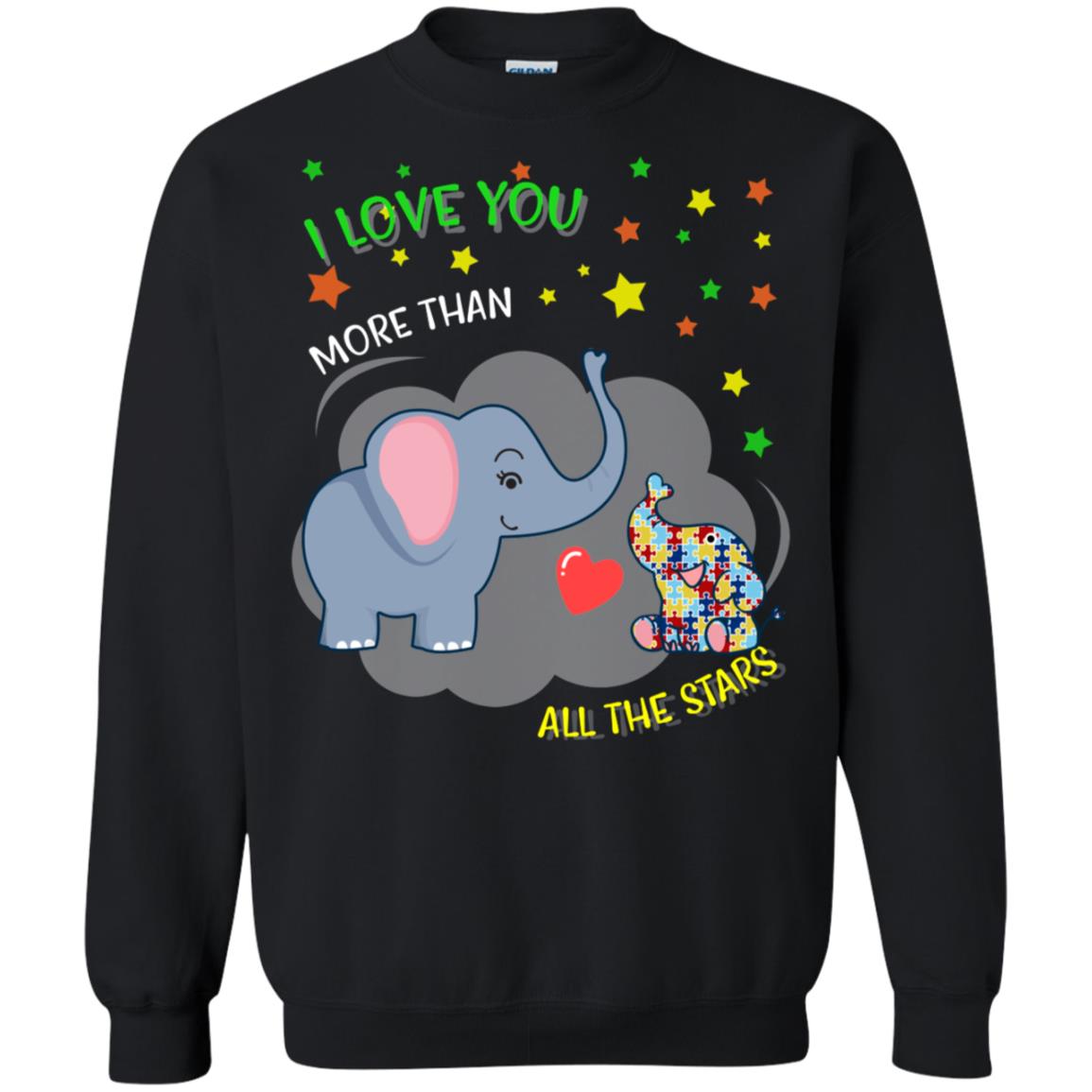 I Love You Morethan All The Stars Autism Awareness Shirt Black