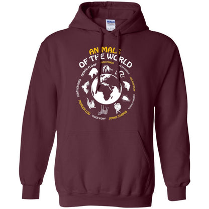 Rare Animals Of The World T-shirt Maroon