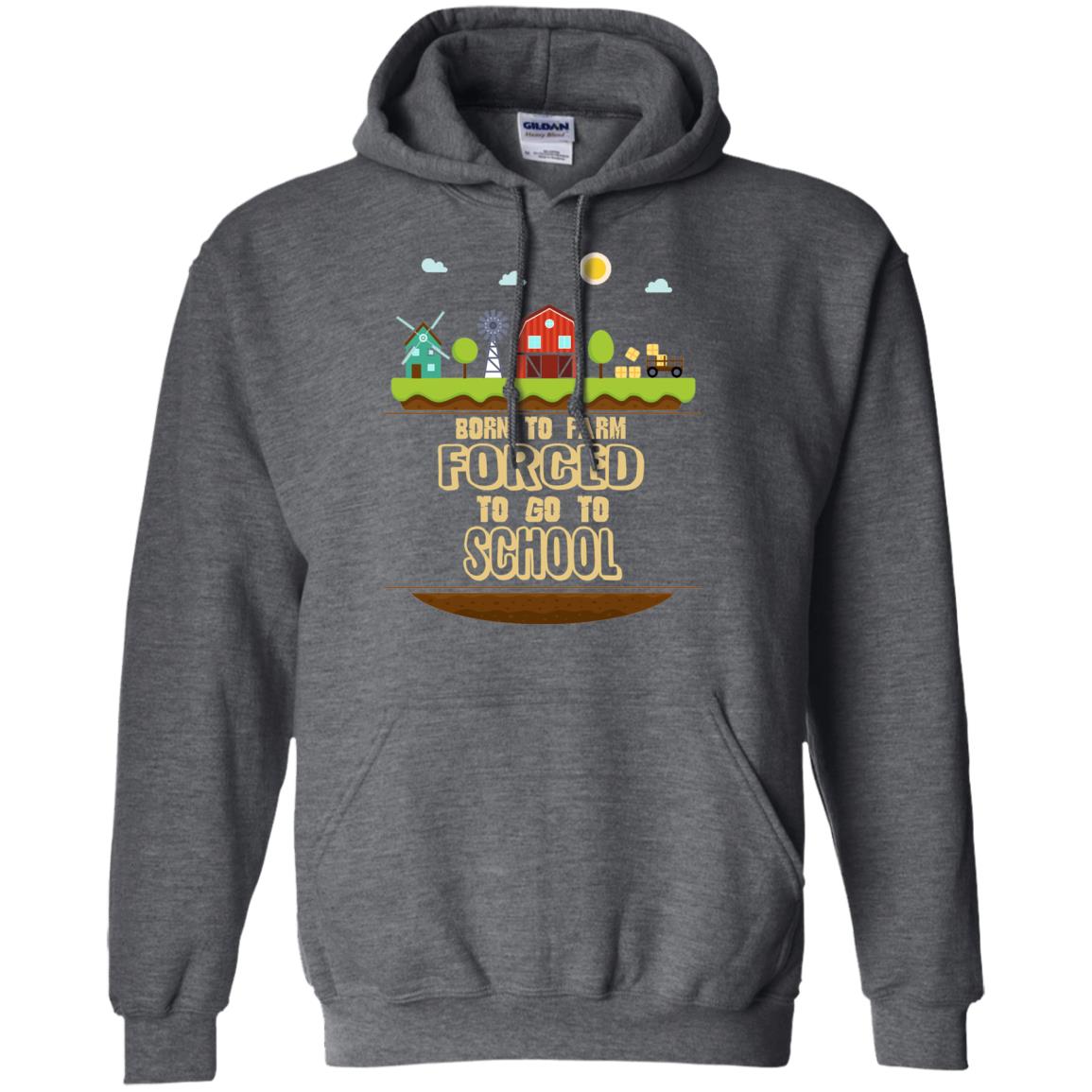 Born To Farm Forced To Go To School Farmer First Day Of School Shirt Dark Heather