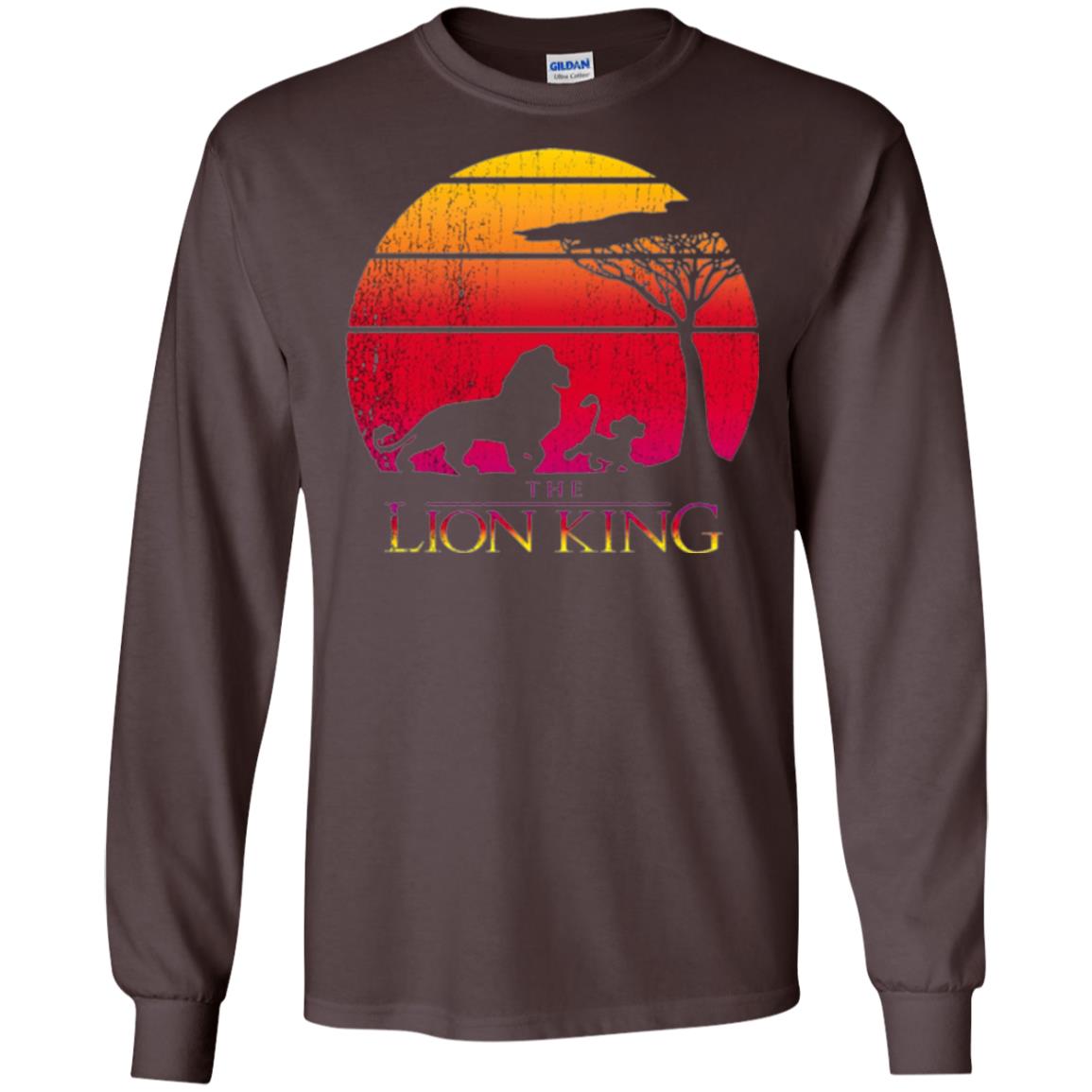 Cartoon T-shirt Lion King Vintage Sunset Dark Chocolate