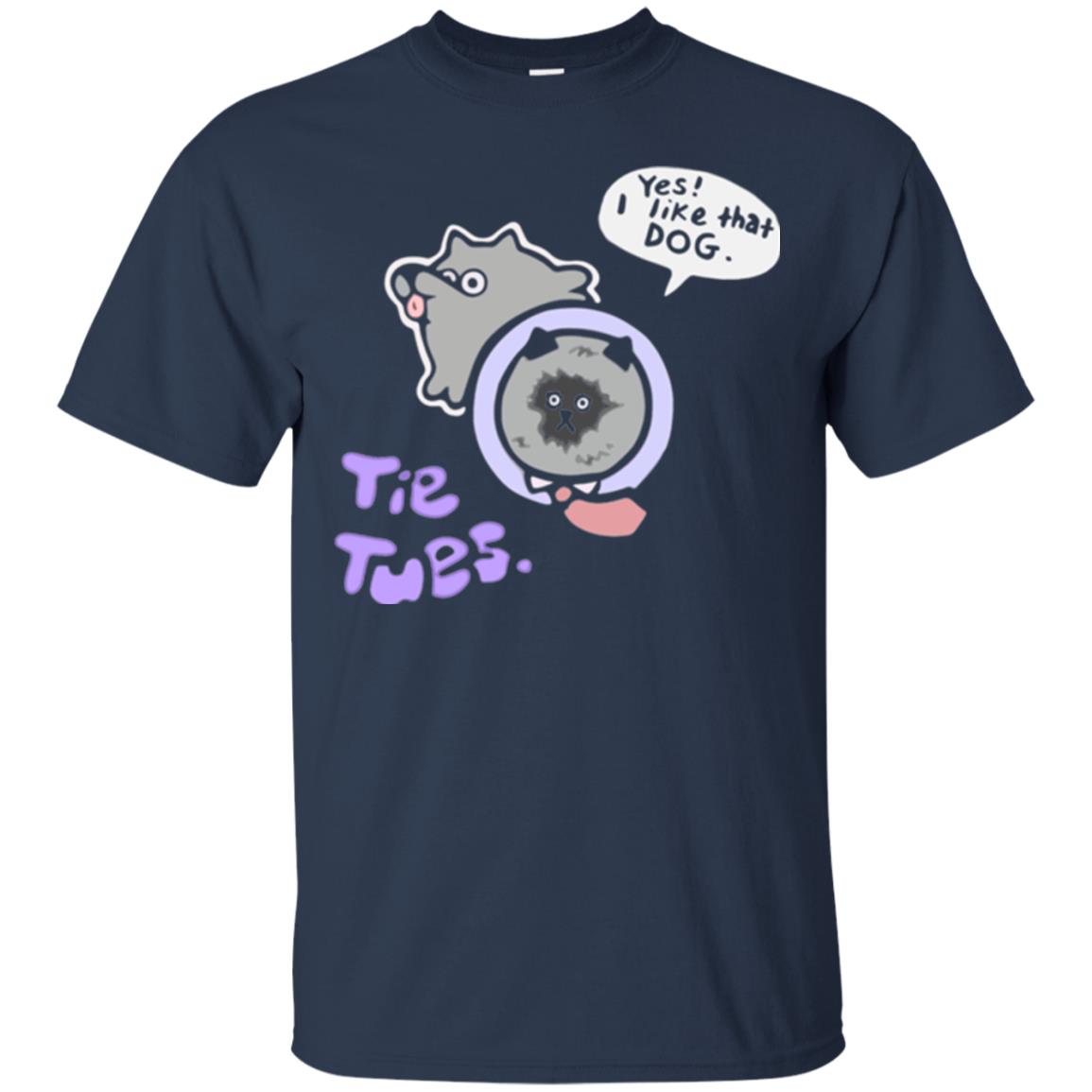 Yes I Like That Dog Tietuesday Dog Lover T-shirt Navy