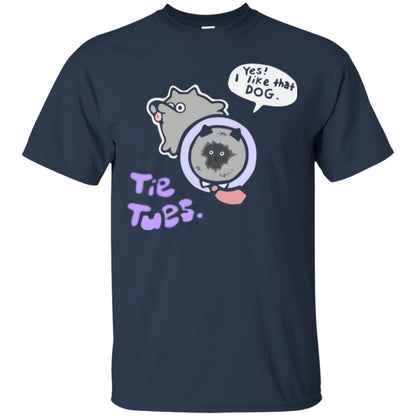 Yes I Like That Dog Tietuesday Dog Lover T-shirt Navy