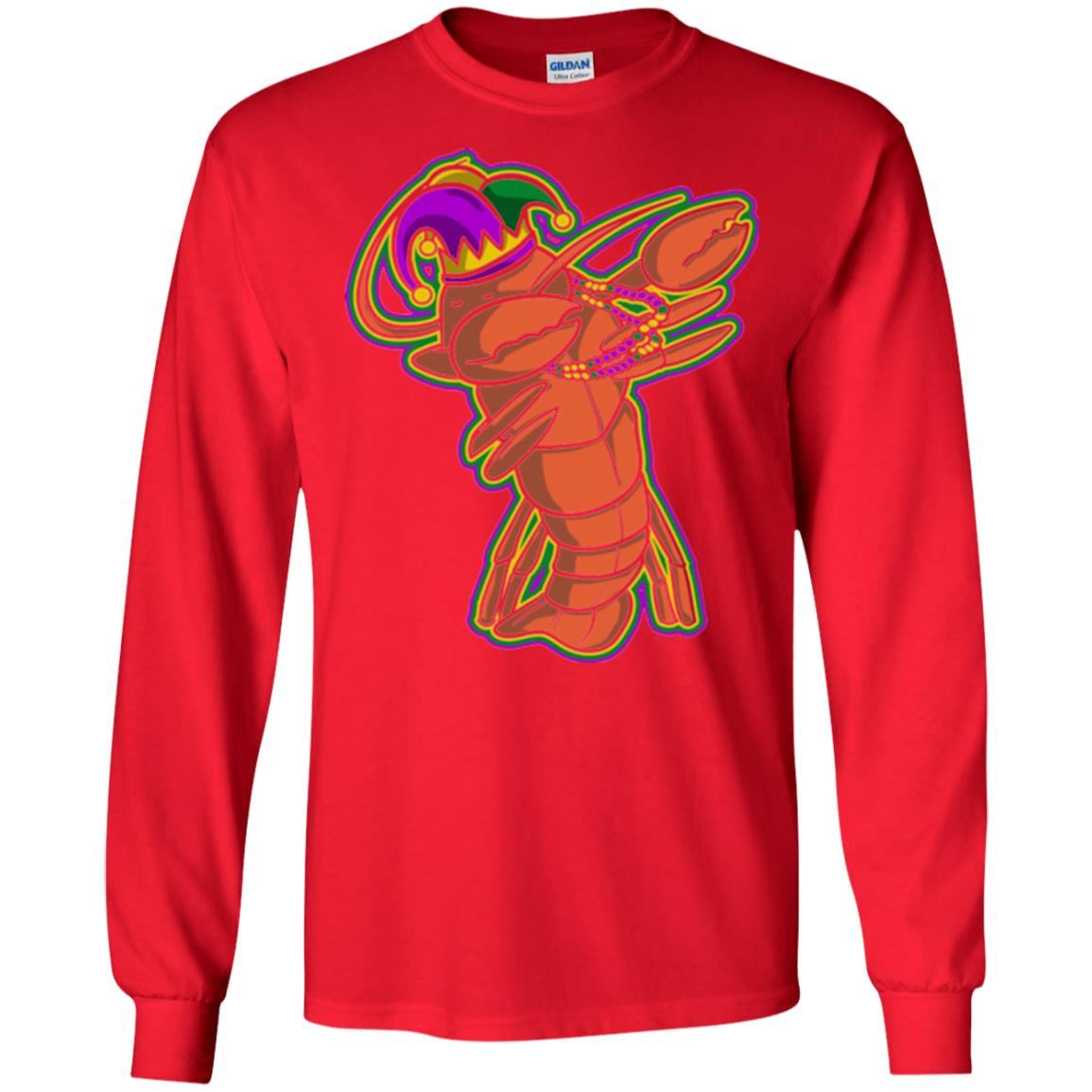 Dabbing Mardi Gras Crawfish T-shirt Mardi Gras Gift Shirt Red