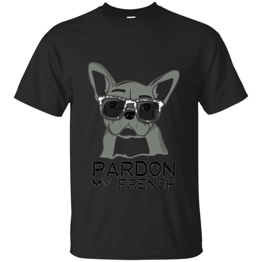 French Bulldog T-shirt Pardon My French T-shirt Black