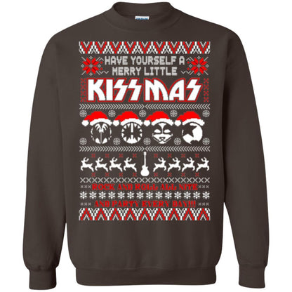 Christmas T-shirt Have Yourself A Merry Little Kissmas Dark Chocolate