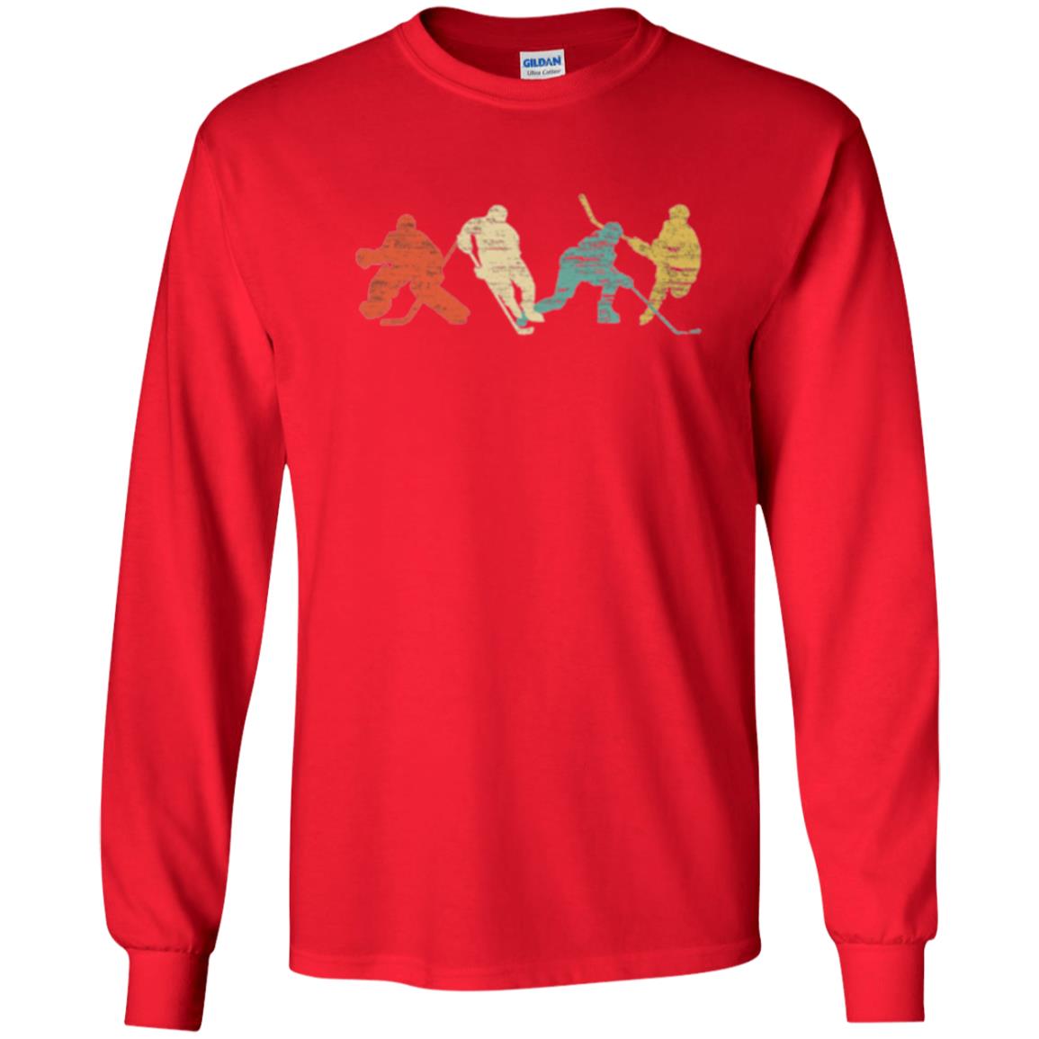 Classic Vintage Style Ice Hockey T-shirt Red