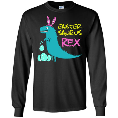Easter Saurus Trex Bunny Dinosaur T-shirt Black