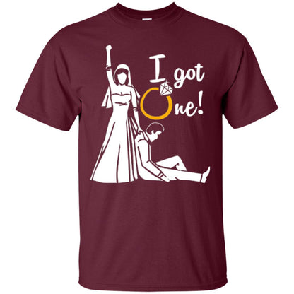 Just Married T-shirt I Got One - Funny Gift For Bride Maroon