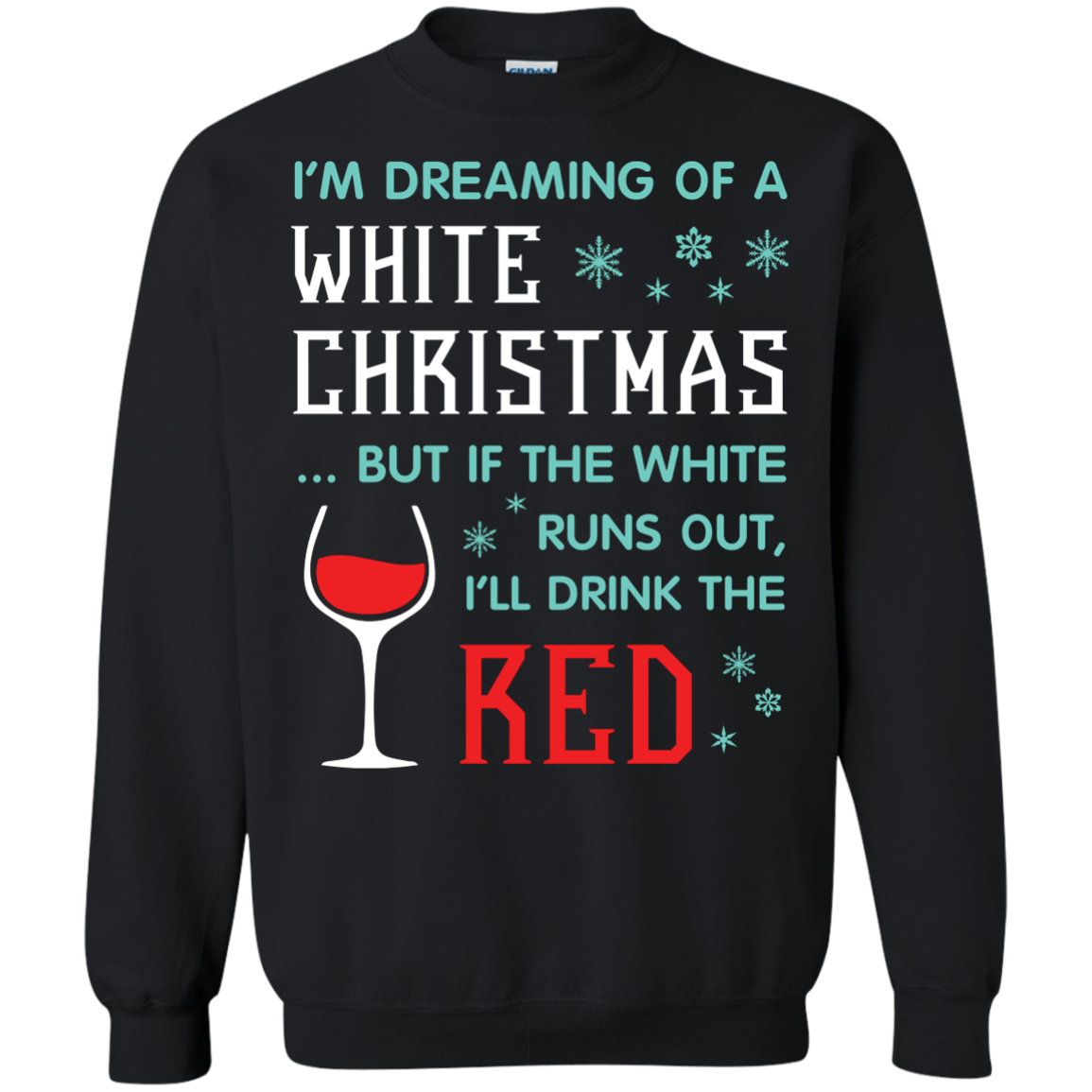 Christmas T-shirt I'm Dreaming Of A White Christmas Black