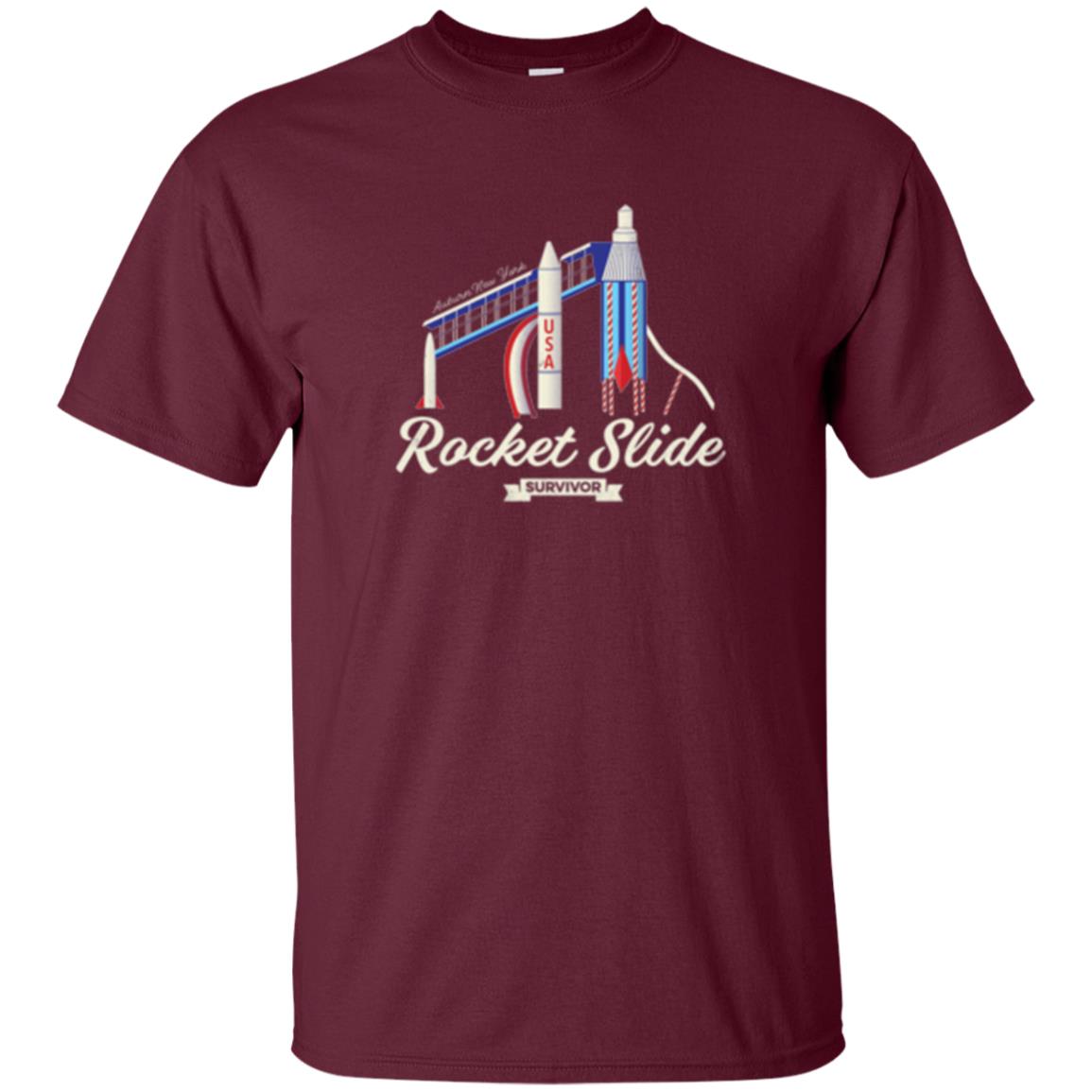 I Survived The Rocket Slide T-shirt Maroon