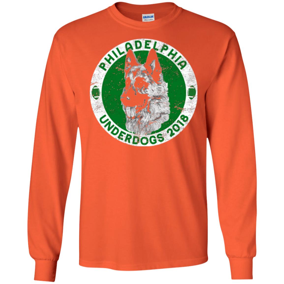 Dog Lover T-shirt Philadelphia Underdogs 2018 Distressed Orange