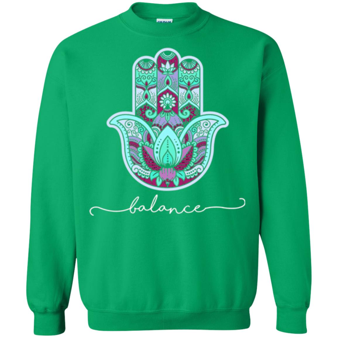 Balance Yoga Gym Hamsa T-shirt Irish Green