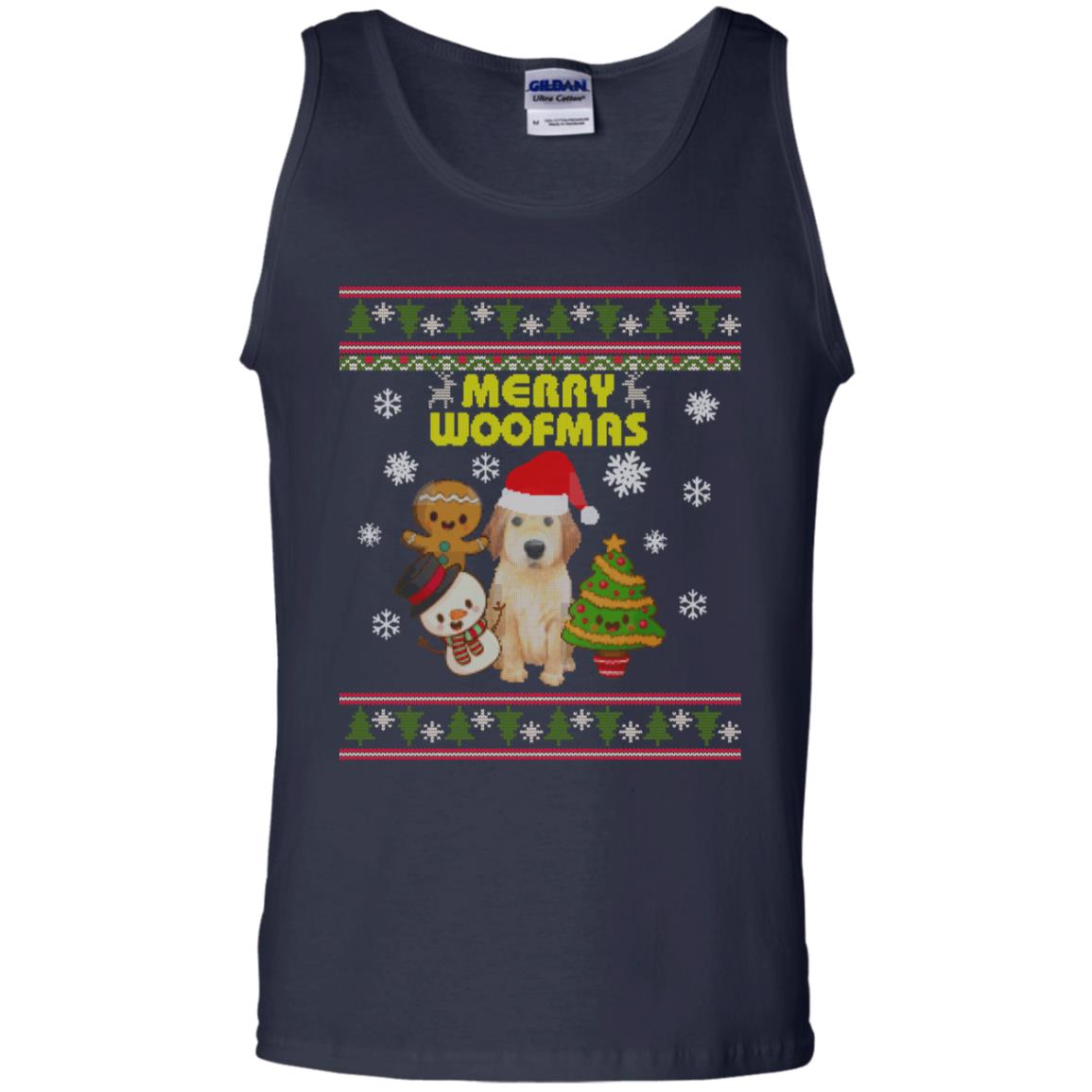 Merry Woofmas Dogs Lovers X-mas 2018 Gift Shirt Navy